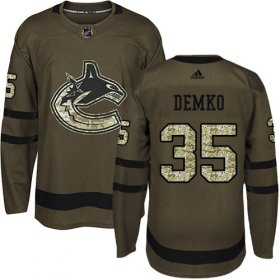 Wholesale Cheap Adidas Canucks #35 Thatcher Demko Green Salute to Service Stitched NHL Jersey