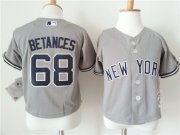 Wholesale Cheap Toddler Yankees #68 Dellin Betances Grey Cool Base Stitched MLB Jersey