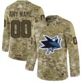 Wholesale Cheap Men's Adidas Sharks Personalized Camo Authentic NHL Jersey