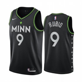 Wholesale Cheap Nike Timberwolves #9 Ricky Rubio Black NBA Swingman 2020-21 City Edition Jersey