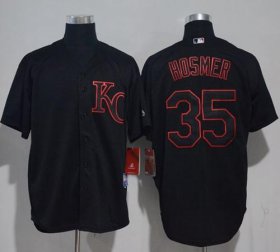 Wholesale Cheap Royals #35 Eric Hosmer Black Strip Stitched MLB Jersey