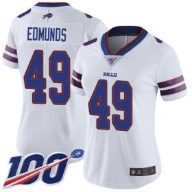 Wholesale Cheap Nike Bills #49 Tremaine Edmunds White Women\'s Stitched NFL 100th Season Vapor Limited Jersey