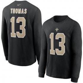 Wholesale Cheap New Orleans Saints #13 Michael Thomas Nike Player Name & Number Long Sleeve T-Shirt Black