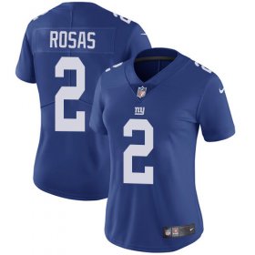 Wholesale Cheap Nike Giants #2 Aldrick Rosas Royal Blue Team Color Women\'s Stitched NFL Vapor Untouchable Limited Jersey