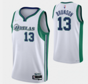 Wholesale Cheap Men's Dallas Mavericks #13 Jalen Brunson White Nike Diamond 2022 City Edition Swingman Stitched Jersey