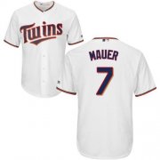 Wholesale Cheap Twins #7 Joe Mauer White Cool Base Stitched Youth MLB Jersey
