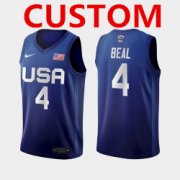 Wholesale Cheap Men's USA Team Custom Away Blue 2021 Tokyo Olympics Jersey