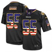 Wholesale Cheap Nike Vikings #55 Anthony Barr Black Men's Stitched NFL Elite USA Flag Fashion Jersey