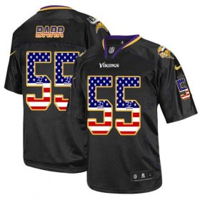 Wholesale Cheap Nike Vikings #55 Anthony Barr Black Men\'s Stitched NFL Elite USA Flag Fashion Jersey