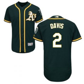 Wholesale Cheap Athletics #2 Khris Davis Green Flexbase Authentic Collection Stitched MLB Jersey