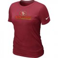 Wholesale Cheap Women's Nike San Francisco 49ers Authentic Logo T-Shirt Red
