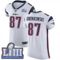 Wholesale Cheap Nike Patriots #87 Rob Gronkowski White Super Bowl LIII Bound Men's Stitched NFL Vapor Untouchable Elite Jersey