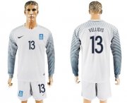 Wholesale Cheap Greece #13 Vellidis White Goalkeeper Long Sleeves Soccer Country Jersey