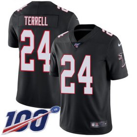 Wholesale Cheap Nike Falcons #24 A.J. Terrell Black Alternate Men\'s Stitched NFL 100th Season Vapor Untouchable Limited Jersey