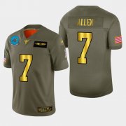 Wholesale Cheap Carolina Panthers #7 Kyle Allen Men's Nike Olive Gold 2019 Salute to Service Limited NFL 100 Jersey