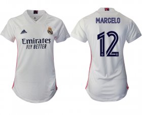Wholesale Cheap Women 2020-2021 Real Madrid home aaa version 12 white Soccer Jerseys