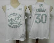 Wholesale Cheap Men's Golden State Warriors #30 Stephen Curry White 2020 MVP Nike Swingman Stitched NBA Jersey