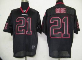 Wholesale Cheap 49ers #21 Frank Gore Lights Out Black Stitched NFL Jersey
