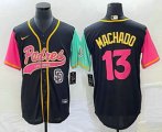 Wholesale Cheap Men's San Diego Padres #13 Manny Machado Black NEW 2023 City Connect Cool Base Stitched Jersey