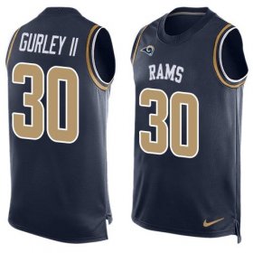 Wholesale Cheap Nike Rams #30 Todd Gurley II Navy Blue Team Color Men\'s Stitched NFL Limited Tank Top Jersey