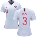 Wholesale Cheap Women's Portugal #3 Pepe Away Soccer Country Jersey