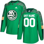 Wholesale Cheap Men's Adidas New York Islanders Personalized Green St. Patrick's Day Custom Practice NHL Jersey