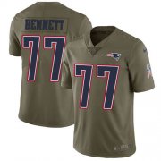 Wholesale Cheap Nike Patriots #77 Michael Bennett Navy Blue Team Color Men's Stitched NFL Limited Rush Tank Top Jersey