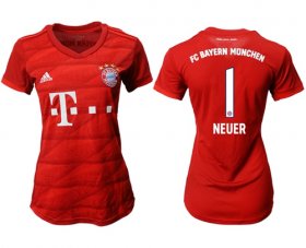 Wholesale Cheap Women\'s Bayern Munchen #1 Neuer Home Soccer Club Jersey