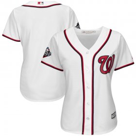 Wholesale Cheap Nationals Blank White Women\'s Home 2019 World Series Bound Cool Base Stitched MLB Jersey