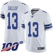 Wholesale Cheap Nike Cowboys #13 Michael Gallup White Men's Stitched NFL 100th Season Vapor Limited Jersey