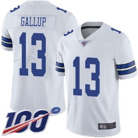 Wholesale Cheap Nike Cowboys #13 Michael Gallup White Men\'s Stitched NFL 100th Season Vapor Limited Jersey