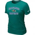 Wholesale Cheap Women's Nike Baltimore Ravens Heart & Soul NFL T-Shirt Light Green