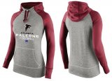 Wholesale Cheap Women's Nike Atlanta Falcons Performance Hoodie Grey & Red_1