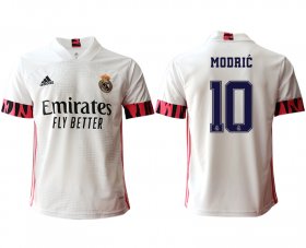 Wholesale Cheap Men 2020-2021 club Real Madrid home aaa version 10 white Soccer Jerseys