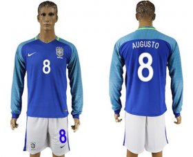 Wholesale Cheap Brazil #8 R.Augusto Away Long Sleeves Soccer Country Jersey