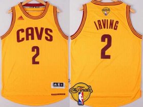 Wholesale Cheap Men\'s Cleveland Cavaliers #2 Kyrie Irving 2015 The Finals New Yellow Jersey