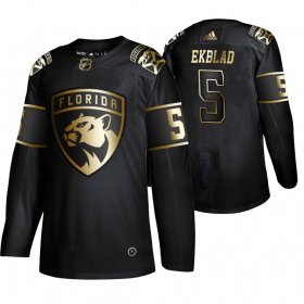 Wholesale Cheap Adidas Panthers #5 Aaron_Ekblad Men\'s 2019 Black Golden Edition Authentic Stitched NHL Jersey
