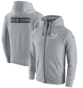 Wholesale Cheap Men\'s New York Giants Nike Ash Gridiron Gray 2.0 Full-Zip Hoodie