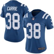 Wholesale Cheap Nike Colts #38 T.J. Carrie Royal Blue Team Color Women's Stitched NFL Vapor Untouchable Limited Jersey