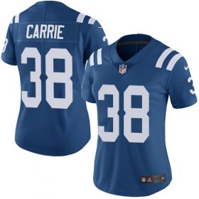Wholesale Cheap Nike Colts #38 T.J. Carrie Royal Blue Team Color Women\'s Stitched NFL Vapor Untouchable Limited Jersey