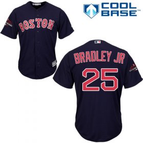 Wholesale Cheap Red Sox #25 Jackie Bradley Jr Navy Blue Cool Base 2018 World Series Champions Stitched Youth MLB Jersey