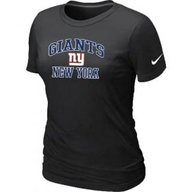 Wholesale Cheap Women\'s Nike New York Giants Heart & Soul NFL T-Shirt Black