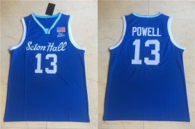 Wholesale Cheap Men\'s Seton Hall Pirates #13 Myles Powell Blue College Basketball Swingman Stitched Jersey