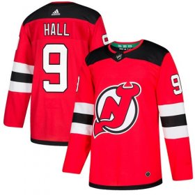 Wholesale Cheap Adidas Devils #9 Taylor Hall Red Home Authentic Stitched NHL Jersey