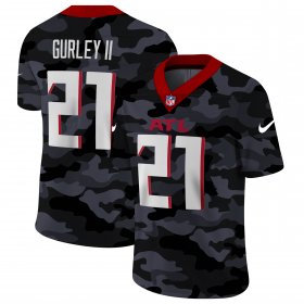 Cheap Atlanta Falcons #21 Todd Gurley II Men\'s Nike 2020 Black CAMO Vapor Untouchable Limited Stitched NFL Jersey