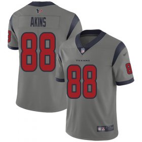 Wholesale Cheap Nike Texans #88 Jordan Akins Gray Men\'s Stitched NFL Limited Inverted Legend Jersey