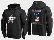 Wholesale Cheap Stars #3 John Klingberg NHL Banner Wave Usa Flag Black Hoodie