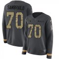 Wholesale Cheap Nike Titans #70 Ty Sambrailo Anthracite Salute to Service Women's Stitched NFL Limited Therma Long Sleeve Jersey