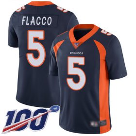 Wholesale Cheap Nike Broncos #5 Joe Flacco Navy Blue Alternate Men\'s Stitched NFL 100th Season Vapor Limited Jersey