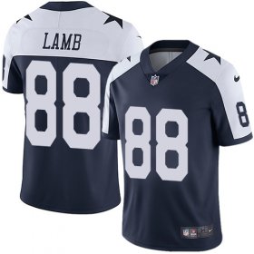Wholesale Cheap Nike Cowboys #88 CeeDee Lamb Navy Blue Thanksgiving Men\'s Stitched NFL Vapor Untouchable Limited Throwback Jersey